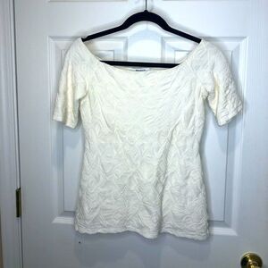 Bailey / 44 off white shirt sleeve blouse top, small